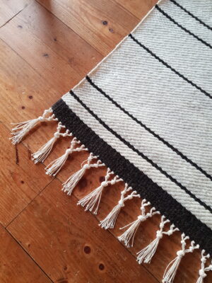 Tapis Laine Blanc et Noir